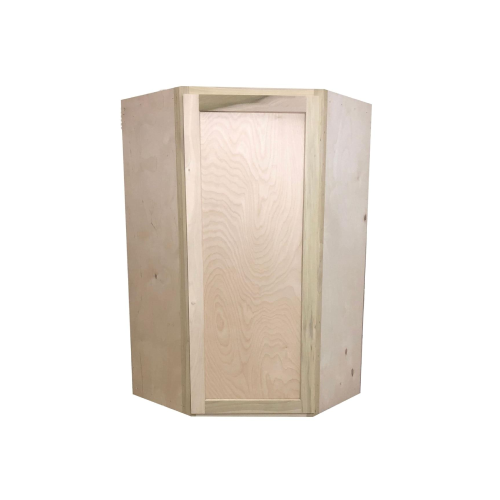 Corner Wall Cabinet | Unfinished Poplar | 24 in x 42 in x 12 in